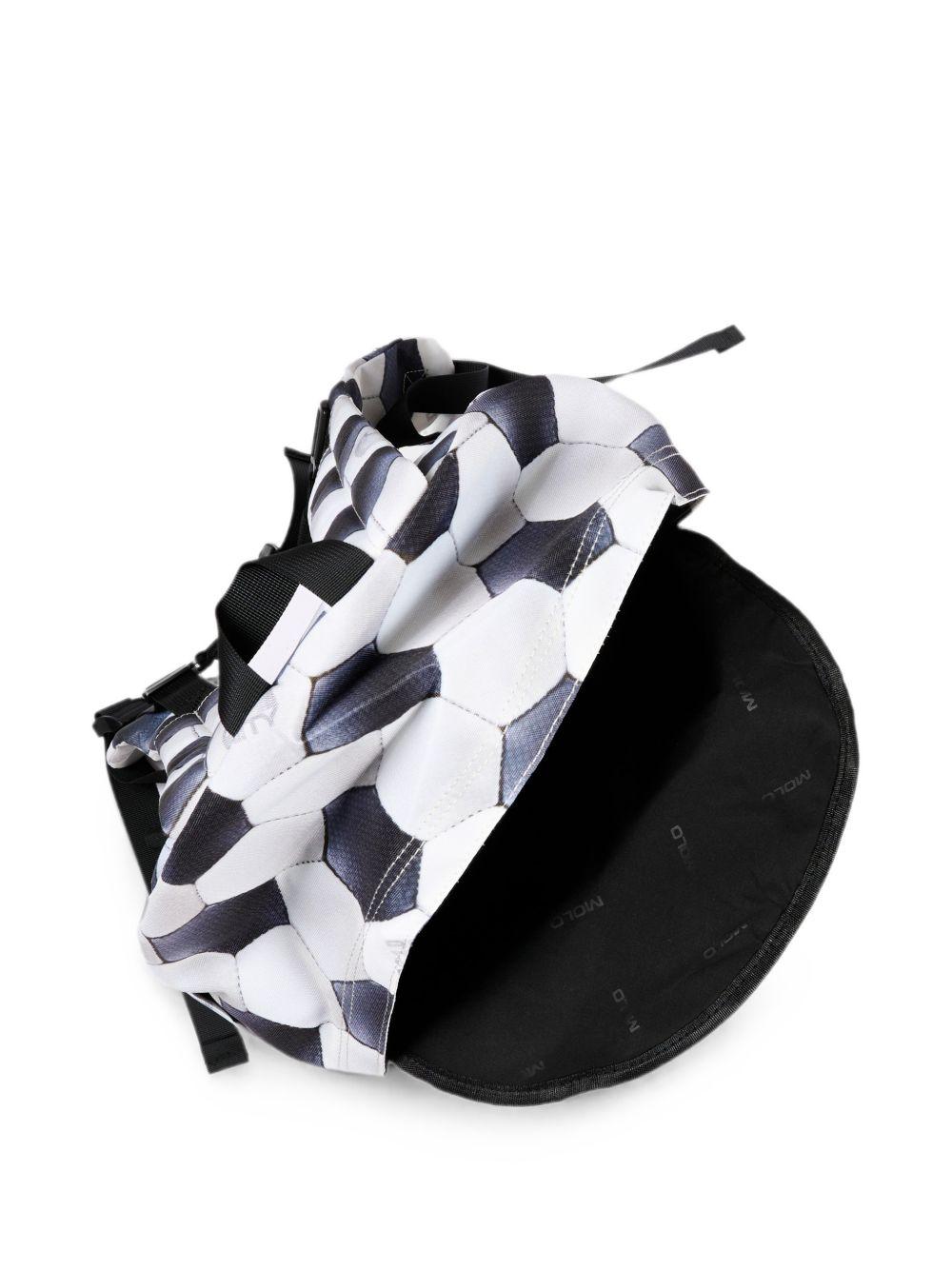Zaino per bambino Molo Kids bianco e nero con stampa grafica pallone da calcio all-over 7W26V203 6253 MOLO KIDS 