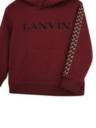 Felpa per bambino Lanvin Enfant bordeaux con ricamo logo N30423 955 LANVIN KIDS 