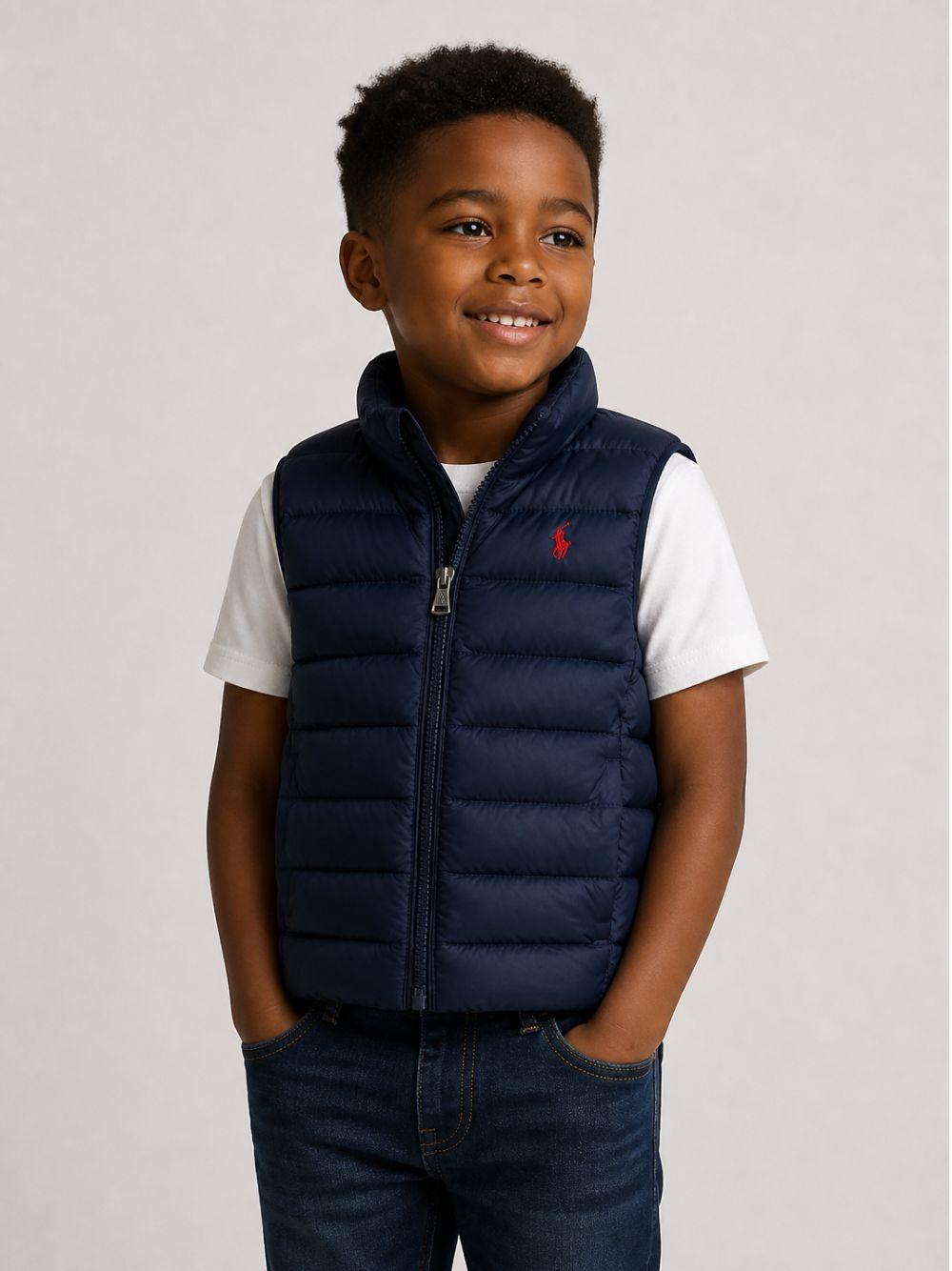 Giubbino per bambino Polo Ralph Lauren Kids blu con logo ricamato Polo Pony 322B15067 001 Ralph Lauren kids 