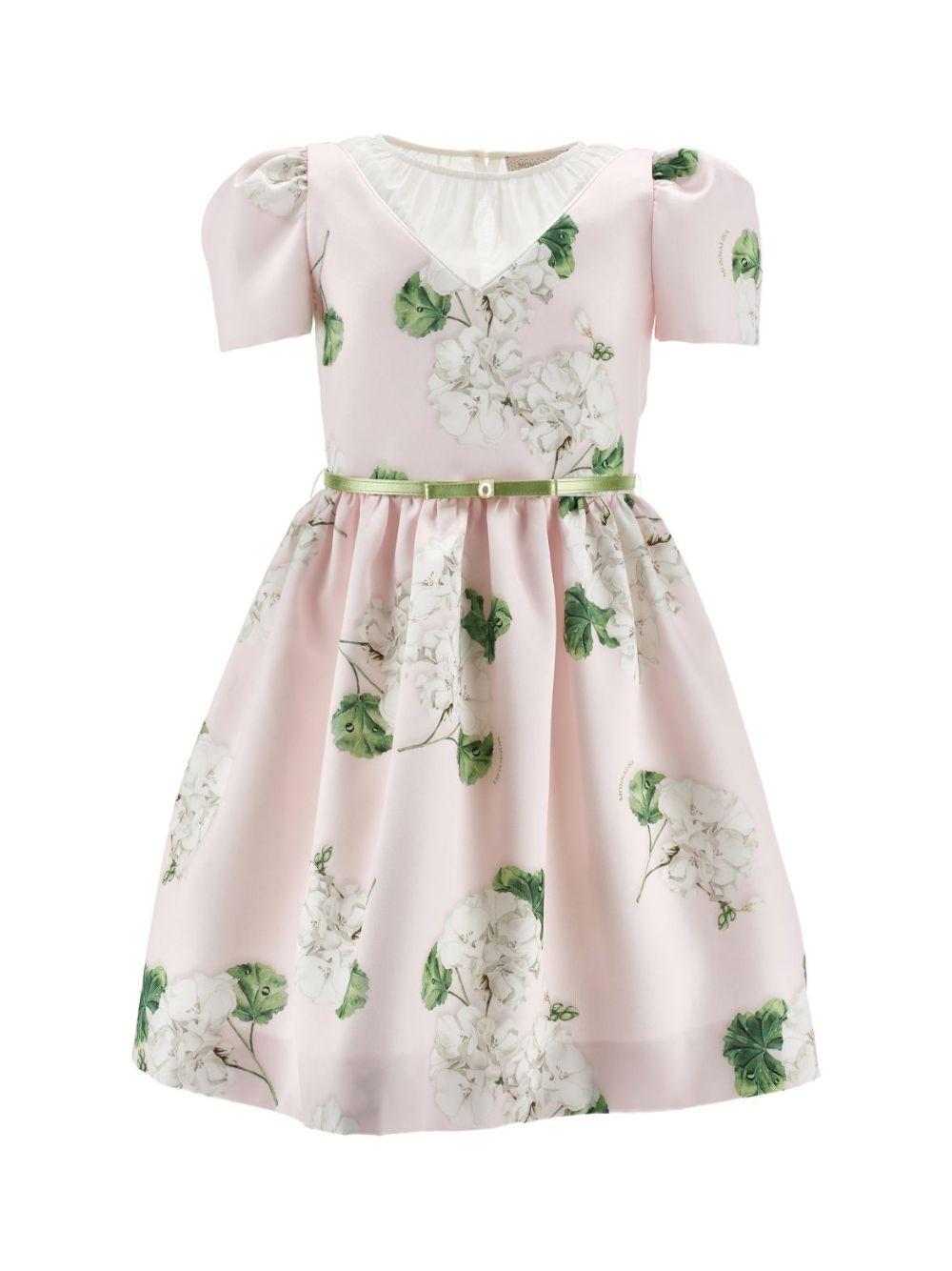 Abito per bambina Monnalisa rosa a fiori con cintura 71G907 7650 0091 MONNALISA KIDS 