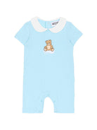 Tutina per neonati Moschino Kids azzurra con stampa Teddy Bear su nuvola MUT04NLAA03 40304 MOSCHINO KIDS 