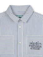 Camicia per bambino Kenzo Kids blu a righe con applicazione K61400 780 KENZO KIDS 