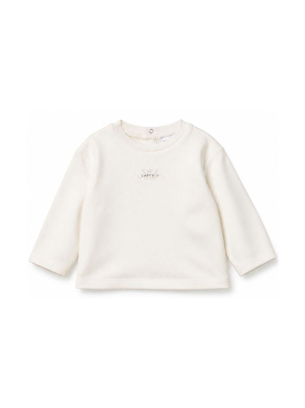 T-shirt per neonato Emporio Armani Kids bianca con patch logo EB001640 AF26009 U1009 EMPORIO ARMANI KIDS 