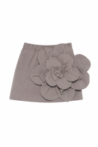 Gonna per bambina Douuod Kids grigia con applicazione a fiori DY7A71 P0589 907 DOUUOD KIDS 