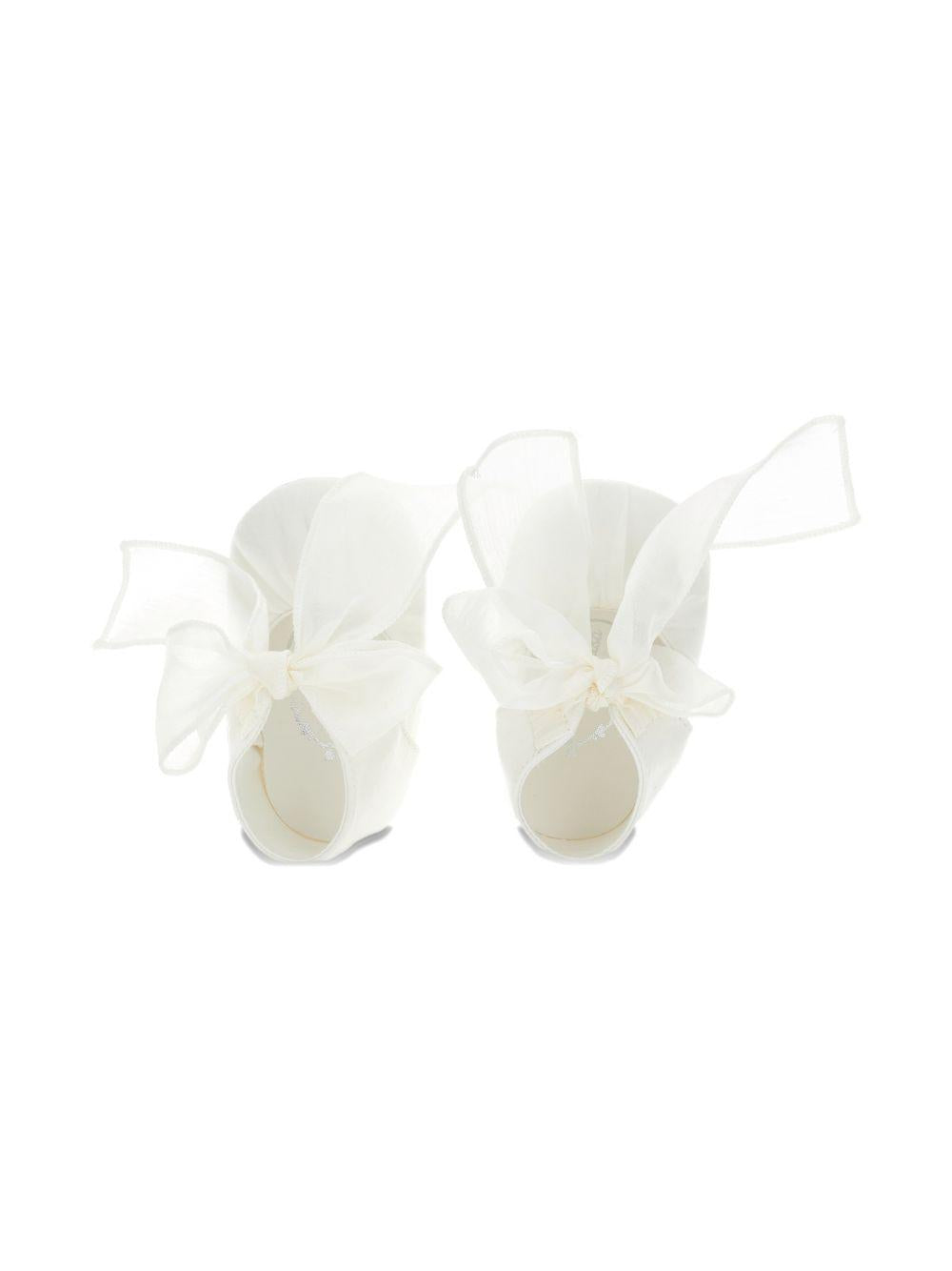 Scarpine primi passi per neonata Monnalisa bianche con dettaglio fiocco 73G002 7133 0001 MONNALISA KIDS 