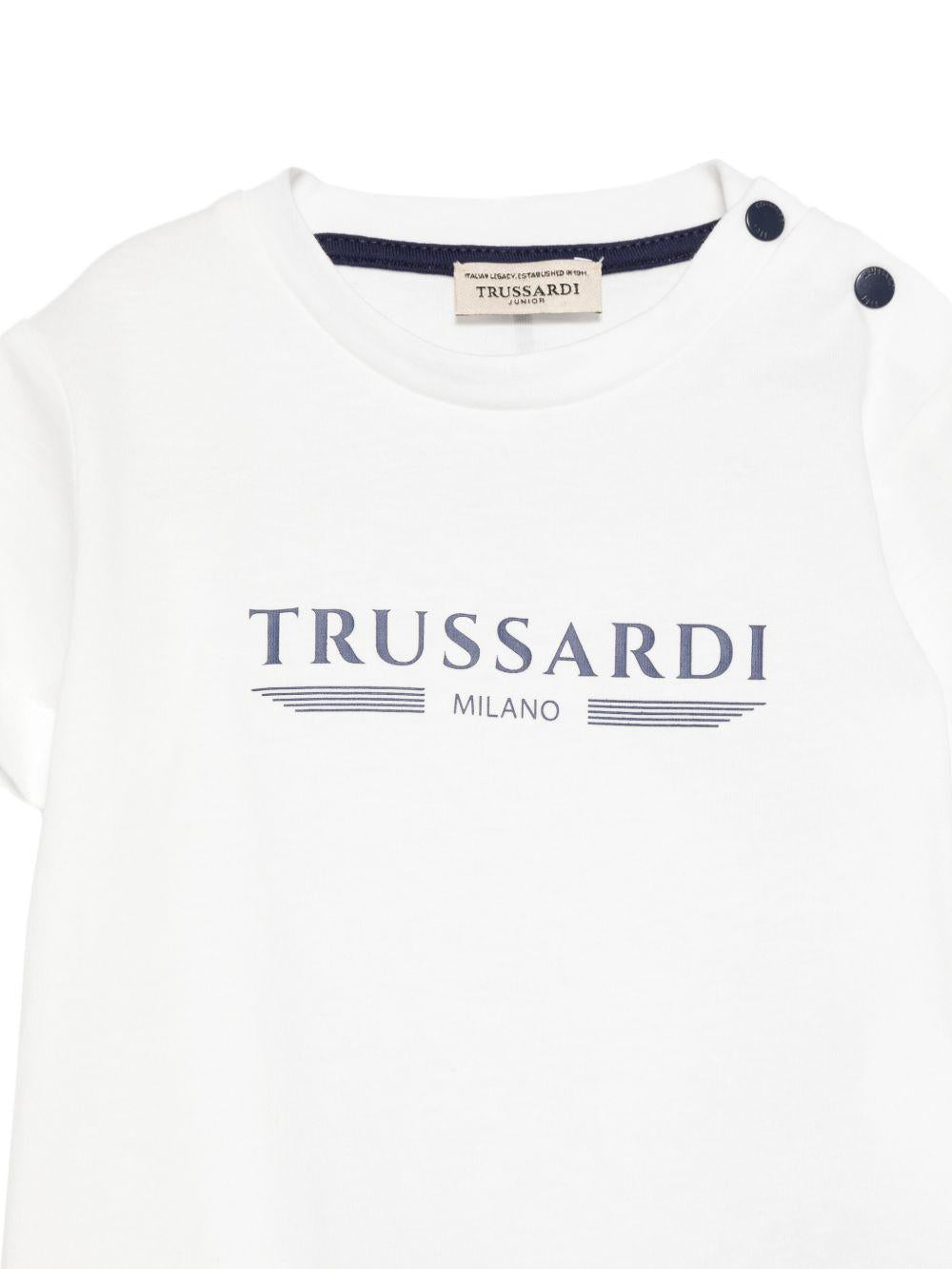 T-shirt per neonato Trussardi Junior bianca con dettaglio logo TIP26035TS OFF-WHITE TRUSSARDI KIDS 