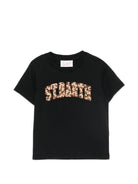 T-shirt per bambina MC2 Saint Barth Kids nero con toppa logo animalier ELLY001 03406L MC2 ST. BARTH KIDS 