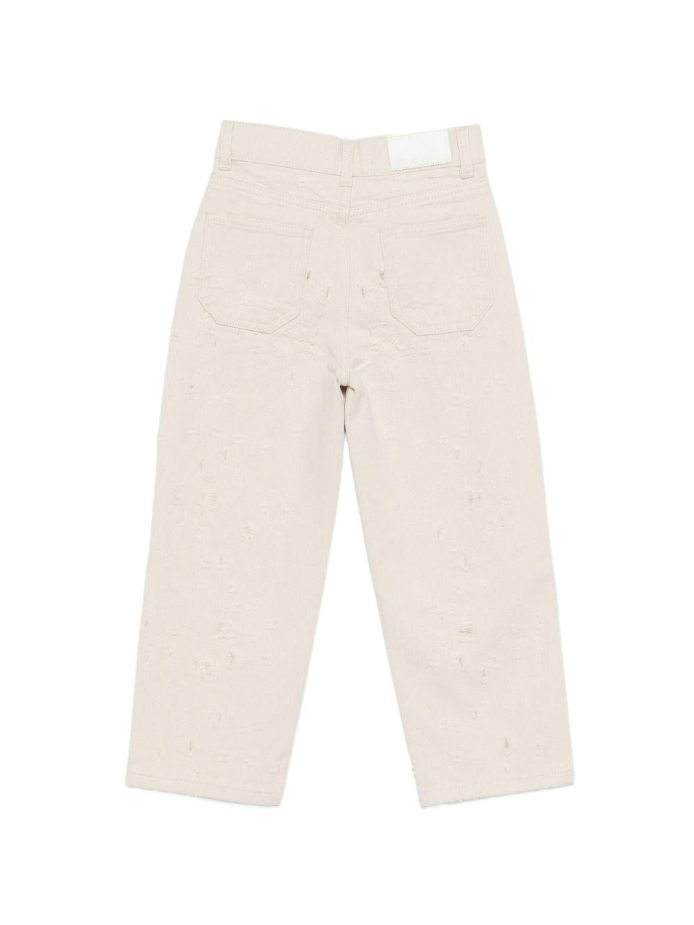 Jeans per bambino MSGM Kids beige con design a cinque tasche S6MSJBDP149 013 MSGM KIDS 