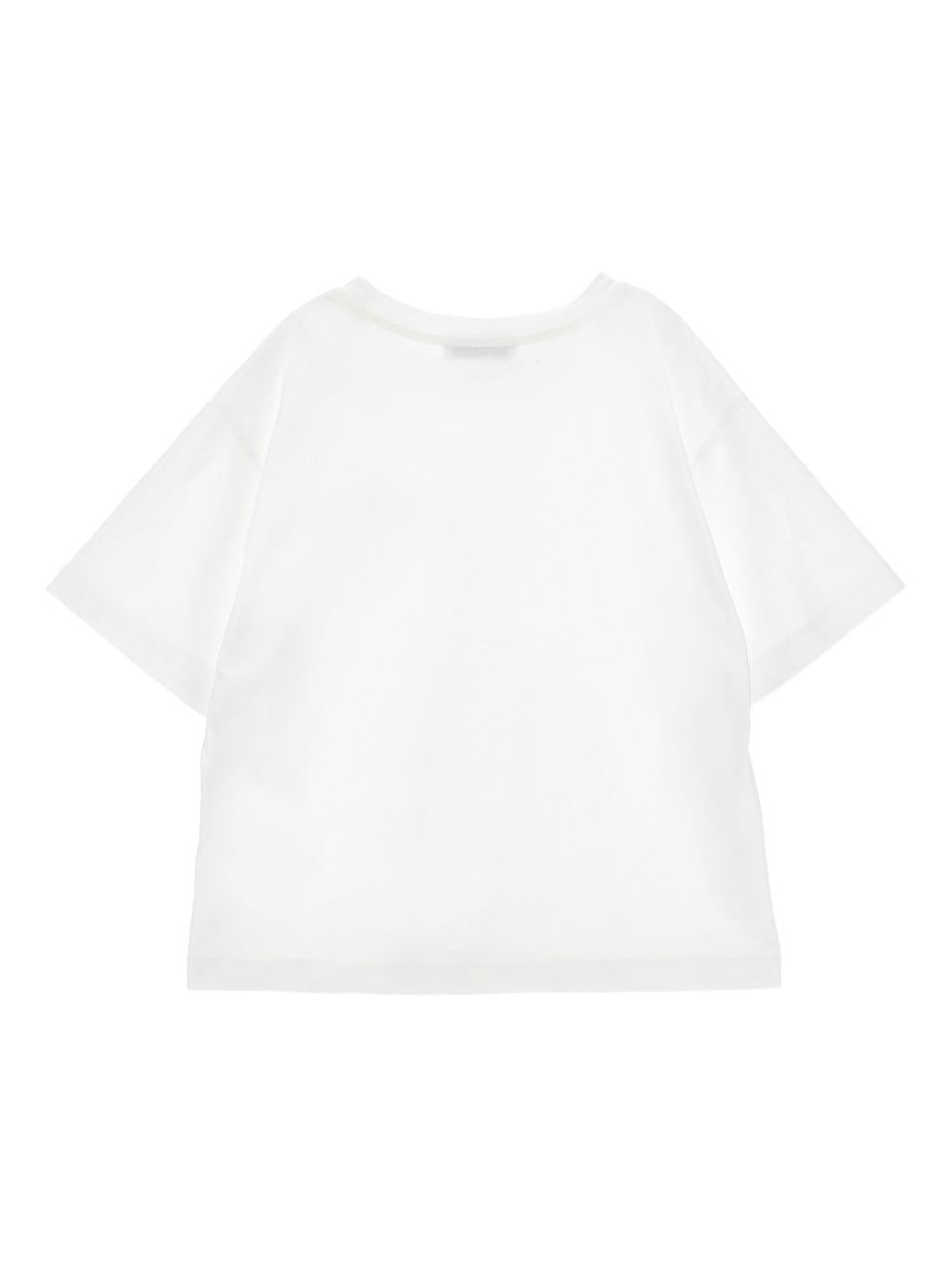 T-shirt per bambina Philosophy di Lorenzo Serafini Kids bianca con logo ricamato I1G609 7206 0001 PHILOSOPHY KIDS 