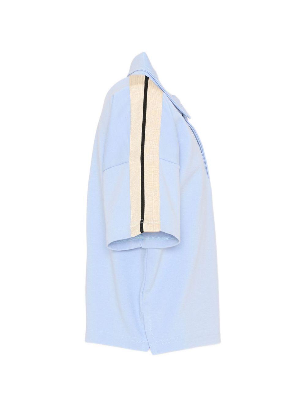 T-shirt per bambino Palm Angels Kids azzurra con colletto stile polo PBBD013S26FLE001 960 PALM ANGELS KIDS 