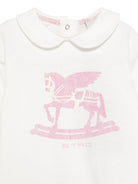 Set tutina, bavaglino e cappellino per neonata ETRO KIDS bianchi con stampa Pegaso (set 3 pezzi) GYB540 Z3672 102RS ETRO KIDS 