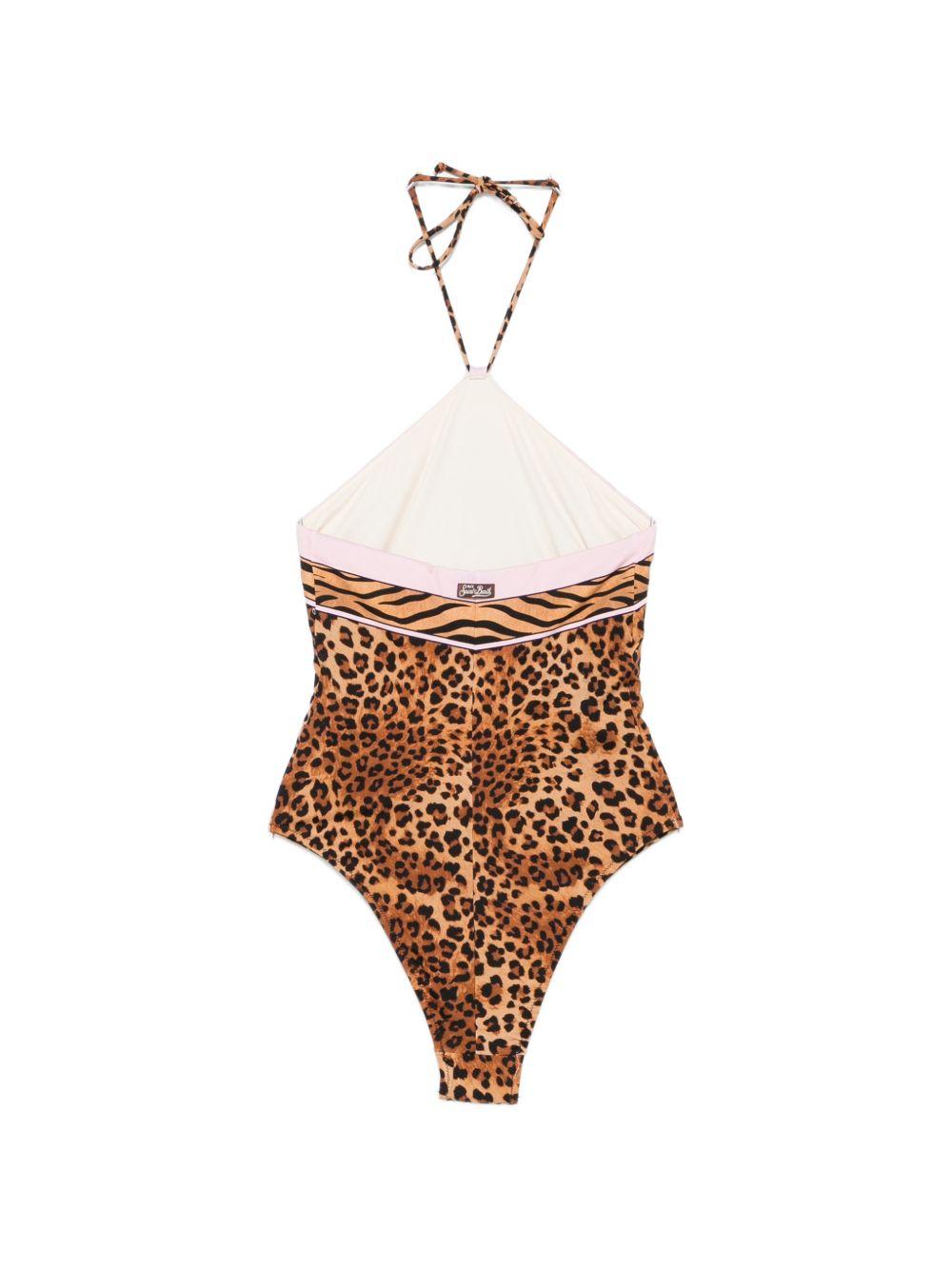Costume da bagno Meryem da donna MC2 Saint Barth marrone con stampa animalier MRYE001 09531L MC2 ST. BARTH 