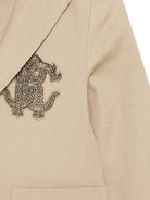 Giacca per bambino Roberto Cavalli Kids beige con toppa con monogramma CBP26095GC MARRONE D. ROBERTO CAVALLI KIDS 
