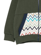 Felpa per bambino Missoni Kids verde con dettagli con motivo a zigzag MZ4H10 Z3183 70J MISSONI KIDS 