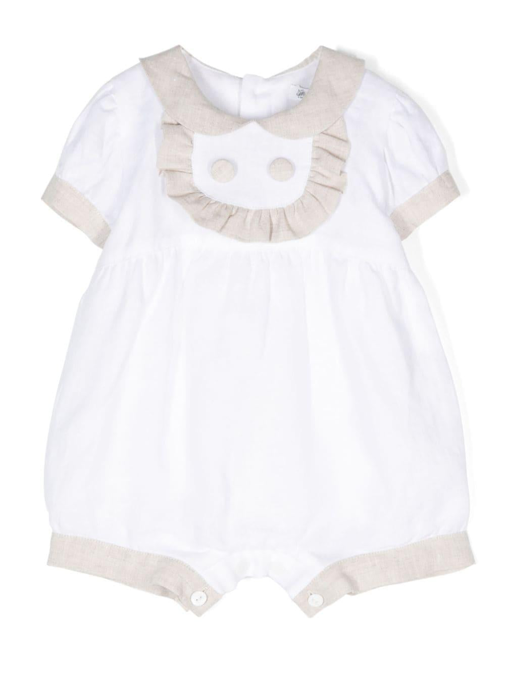 Body in lino con volant DANDOLO BIANCO JESURUM KIDS 