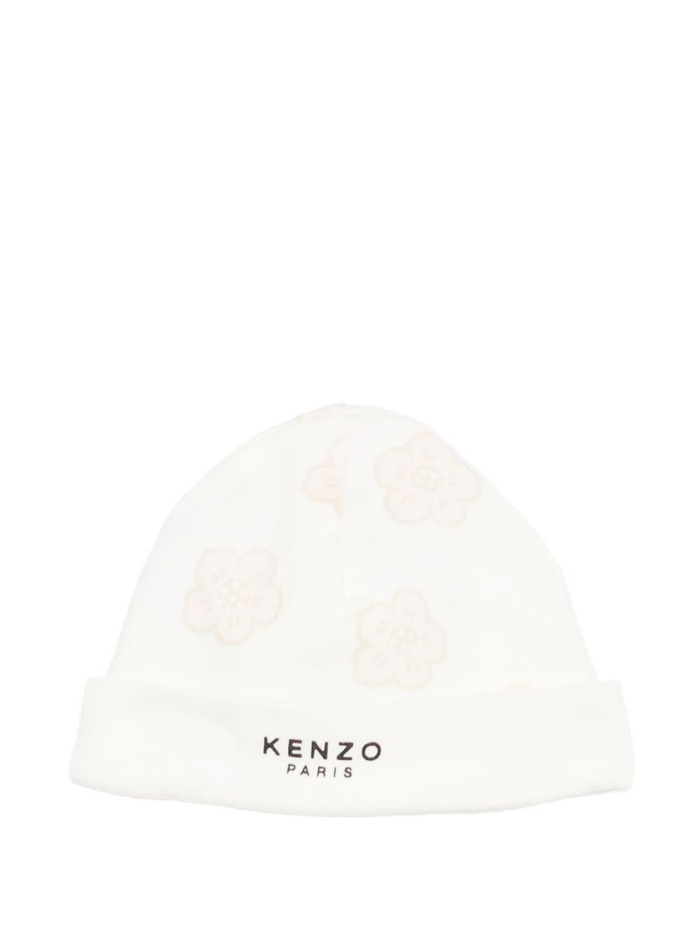 Set tutina, bavaglino e cappellino per neonati Kenzo Kids con stampa floreale K61615 117 KENZO KIDS 