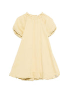 Abito Dilan per bambina Donsje giallo con scolle con arricciature 4114600 00210 DONSJE KIDS 