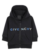 Felpa per neonato Givenchy Kids nera con scollo con cappuccio H30880 09B GIVENCHY KIDS 