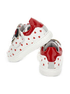 Sneakers per bambina Monnalisa bianche con motivo a cuori rossi 83F010 6719 0143 MONNALISA 