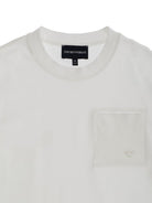 T-shirt per bambino Emporio Armani Kids bianca con tasca applicata sul petto EB001318 AF21808 U0003 EMPORIO ARMANI KIDS 