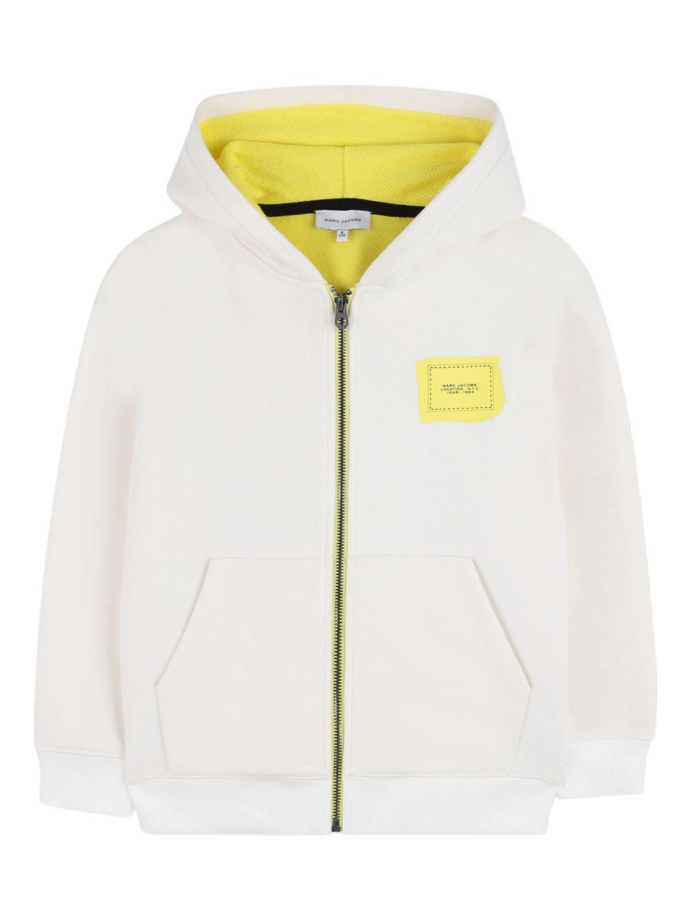 Felpa per bambino The Marc Jacobs Kids bianca con cappuccio a contrasto W60776 N05 THE MARC JACOBS KIDS 