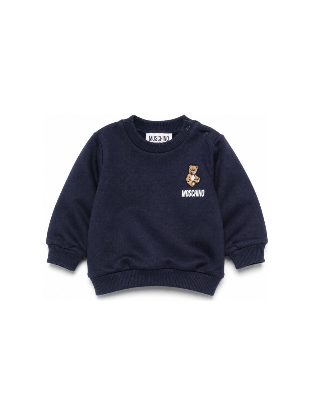 Felpa per neonati Moschino Kids blu con ricamo Teddy Bear MUF06OLCA40 40016 MOSCHINO KIDS 