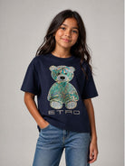 T-shirt per bambini Etro Kids blu con dettaglio Teddy GZ8P31 Z3672 617 ETRO KIDS 