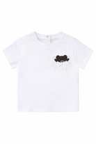 T-shirt per neonati Fendi Kids bianca a maniche corte con grafica sul petto BUI100 ST8 F0TU9 FENDI KIDS 