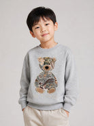 Felpa per bambino Etro Kids grigia con ricamo orsetto sul davanti GZ4P10 Z3188 806 ETRO KIDS 