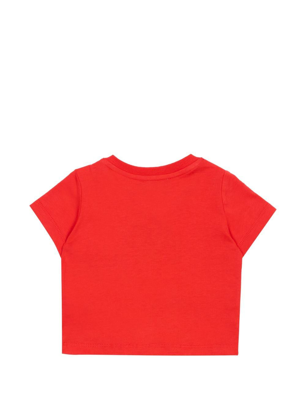 T-shirt per neonati Moschino Kids rossa con motivo Teddy Bear MXM047LAA02 50109 MOSCHINO KIDS 