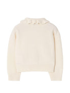 Cardigan per neonata Burberry Kids bianco con inserti con motivo Vintage Check 8121263 A1452 BURBERRY KIDS 