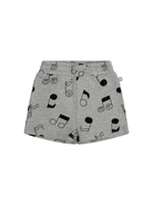 Shorts per neonato Stella McCartney Kids grigio con stampa note musicali all-over TY6539 Z3563 807NE STELLA McCARTNEY KIDS 