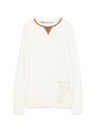Maglione per bambino Trussardi Kids bianco con ricamo logo TBA26038MA OFF-WHITE TRUSSARDI KIDS 
