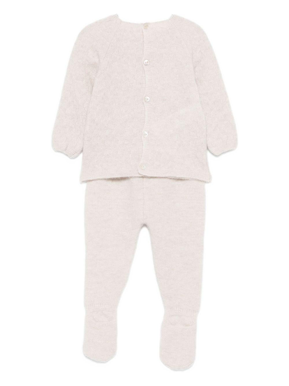 Completo maglione e pantaloni per neonati Paz Rodríguez beige con chiusura con bottoni 103-113165 64 H109 PaZ RODRIGUEZ 