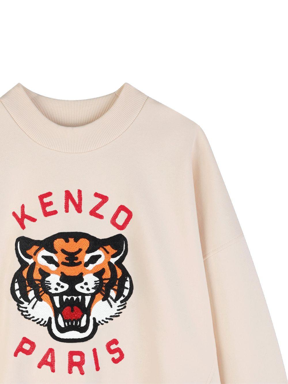 Felpa per bambino Kenzo Kids beige con dettaglio logo sul davanti K61798 208 KENZO KIDS 