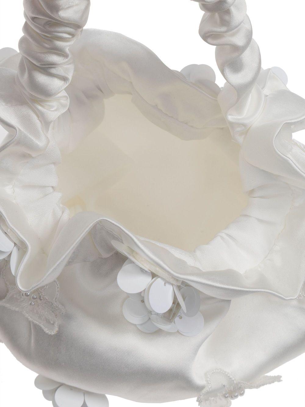 Borsa a spalla per bambina Self-Portrait Kids bianco con applicazione a fiori SS25-727-C CREAM SELF-PORTRAIT KIDS 