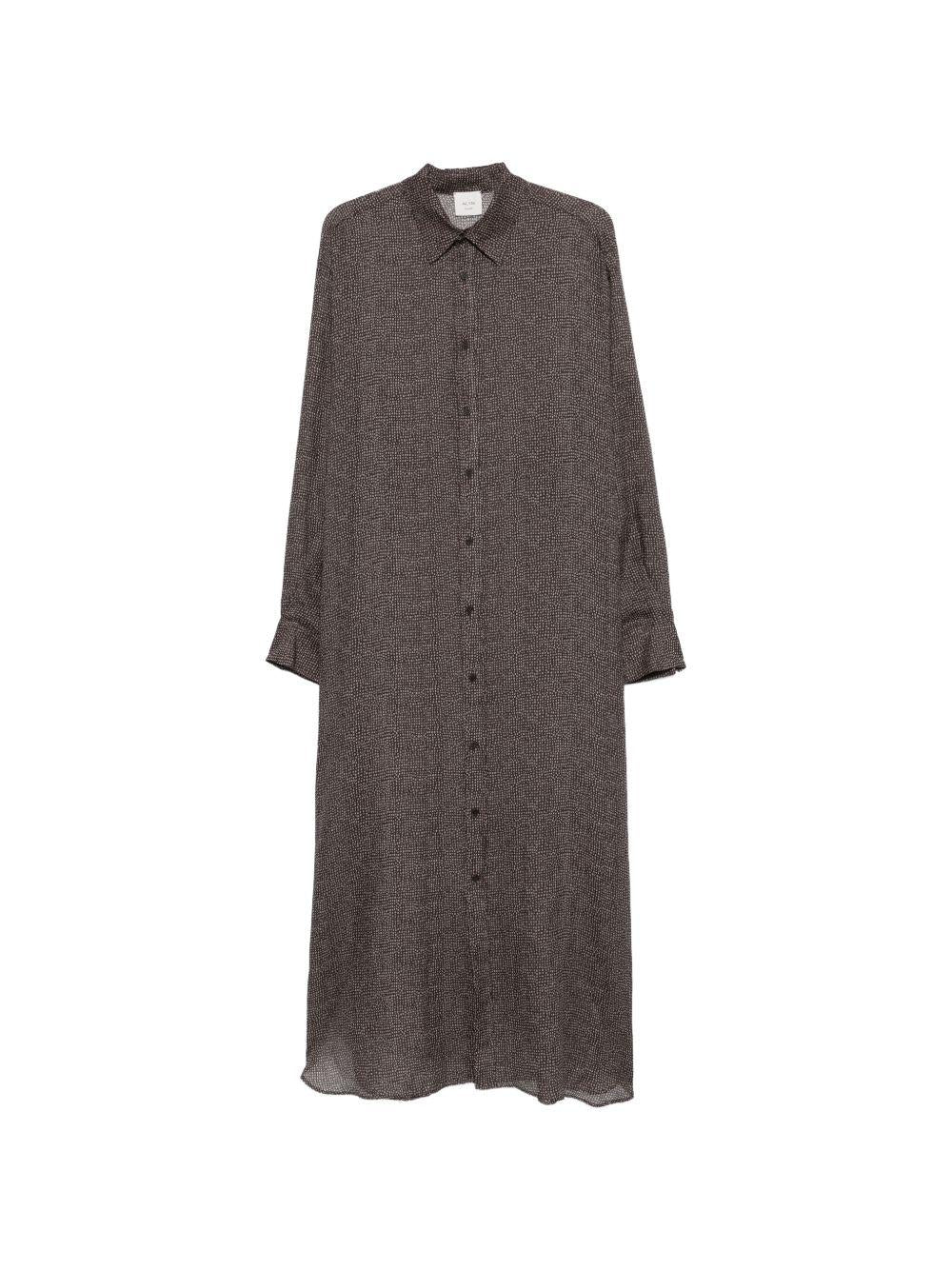 Abito midi per donna Alysi multicolore con colletto 116362 P6212 FUME ALYSI 