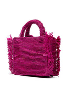 Borsa Vanity Mini MC2 Saint Barth fucsia in rafia con nappa VAMI017 00453L MC2 ST. BARTH KIDS 