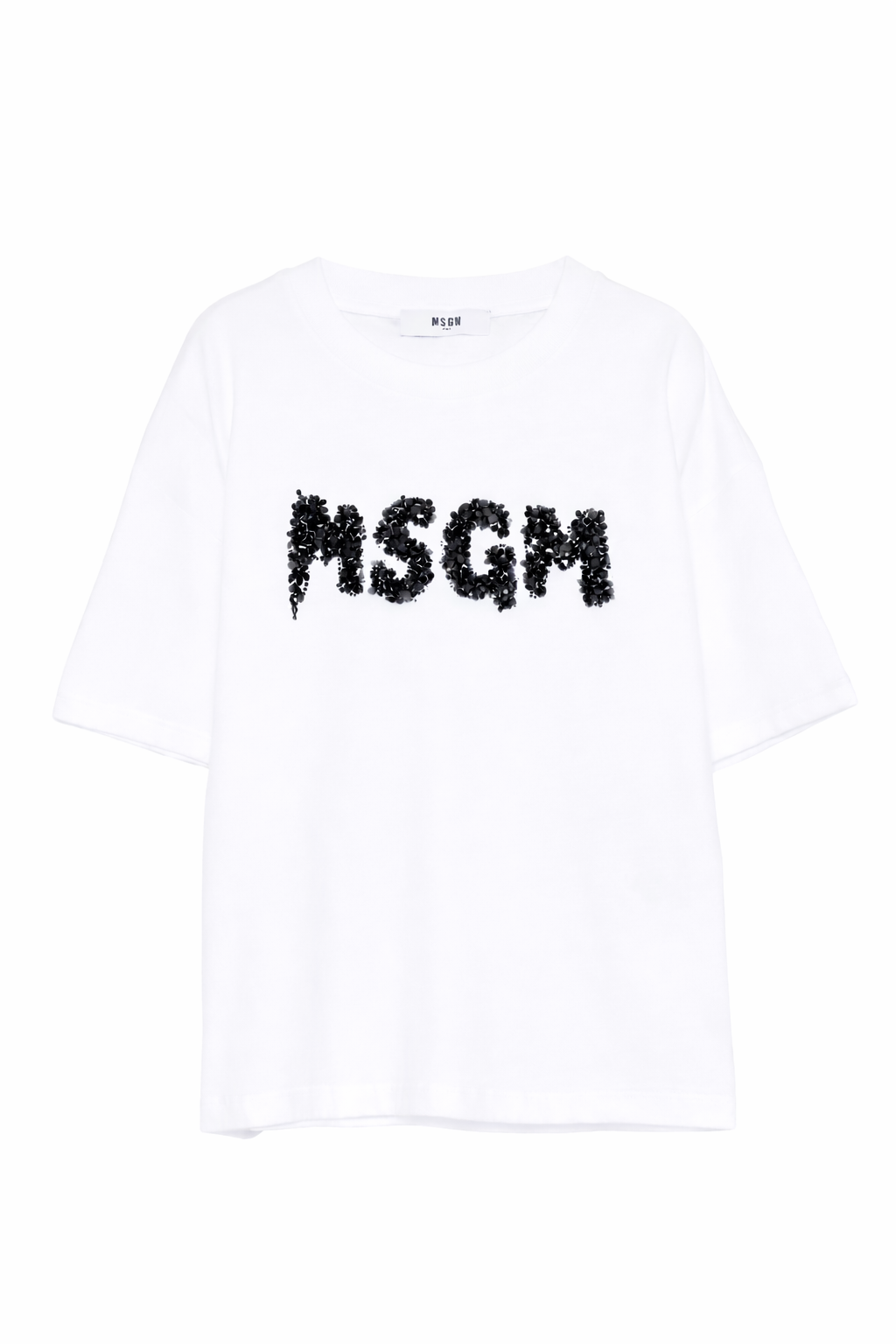 T-shirt per bambina MSGM Kids bianca con applicazione logo S6MSJGTH087 001 MSGM KIDS 