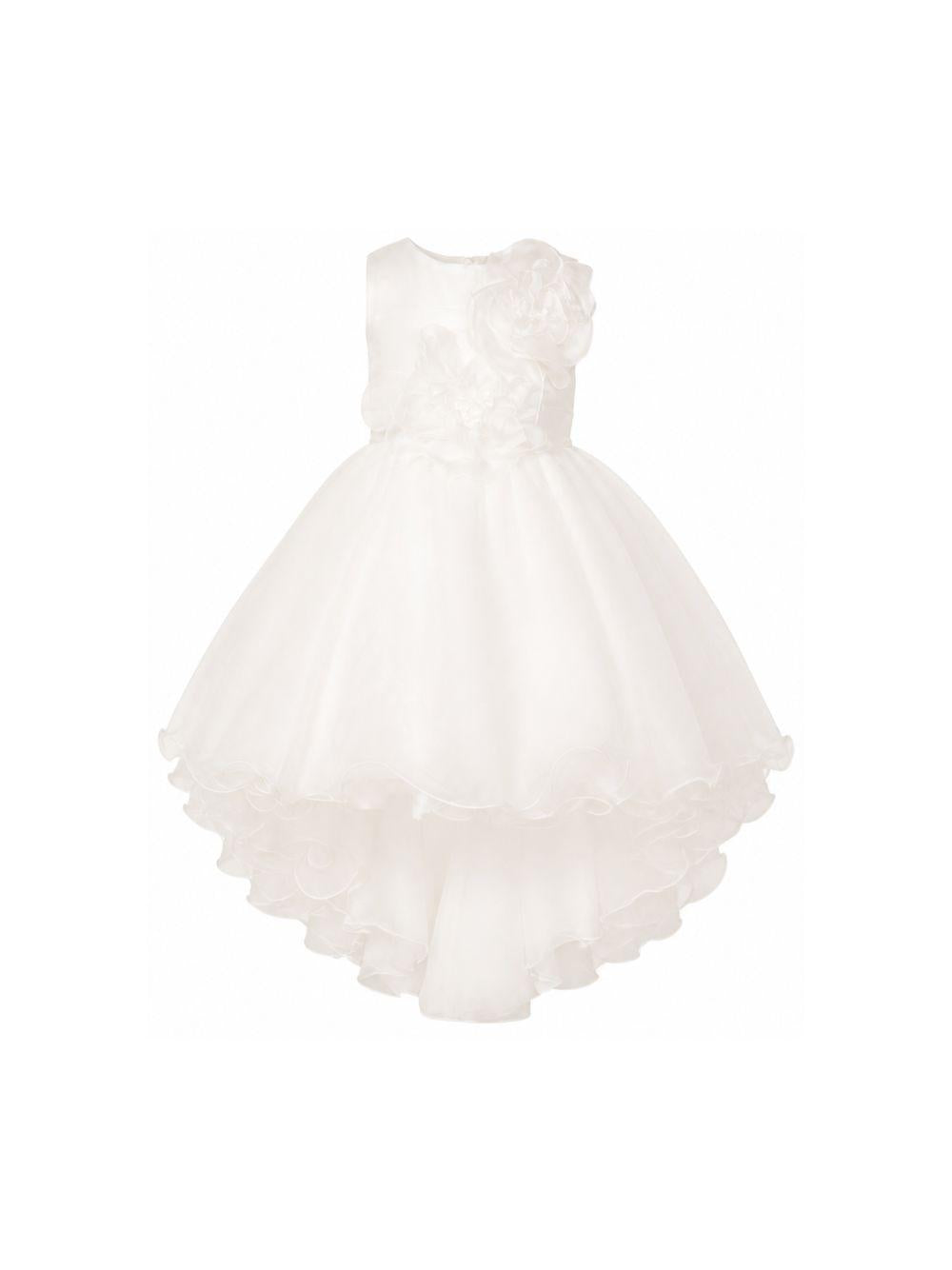 Abito midi per bambina Colorichiari bianco a maniche corte con fiocco FL108284 4961 15 COLORICHIARI KIDS 