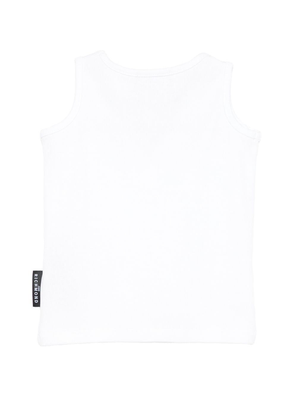 Canotta per neonati John Richmond Junior bianca con dettaglio logo RIP26037CN WHITE JOHN RICHMOND KIDS 