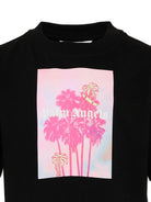 T-shirt per bambina Palm Angels Kids nera con stampa grafica sul davanti PGAA004S26JER002 110 PALM ANGELS KIDS 