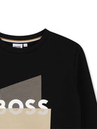 Felpa per bambino Boss Kids nera con stampa grafica J52966 09B BOSS KIDS 