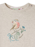 T-shirt per neonata Bonpoint beige con stampa uccellino e scollo rotondo W05XTSK00004 160A BONPOINT 