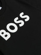 T-shirt per neonato Boss Kids nera con stampa logo sul davanti J05P12 09B BOSS KIDS 