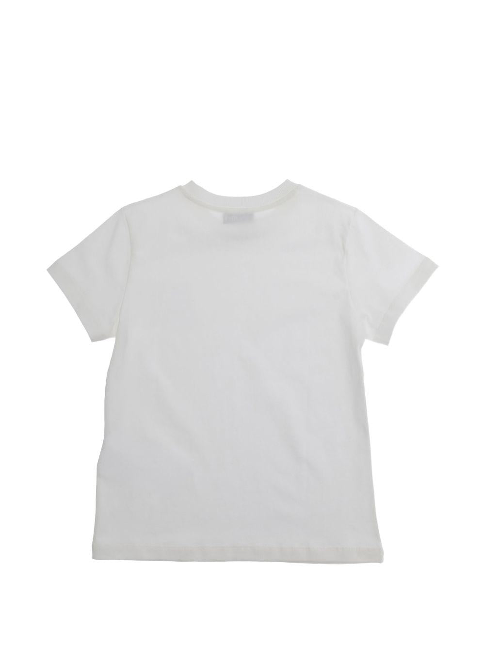 T-shirt per bambini Moschino Kids bianca con ricamo Teddy Bear HUM05TLAA02 10063 MOSCHINO KIDS 