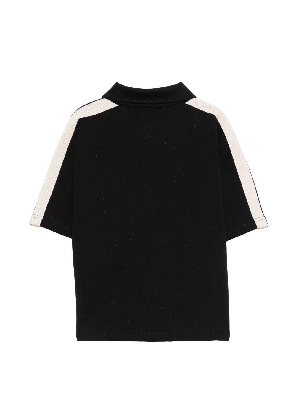 T-shirt per bambino Palm Angels Kids nera con logo sul davanti PBBD013S26FLE001 110 PALM ANGELS KIDS 