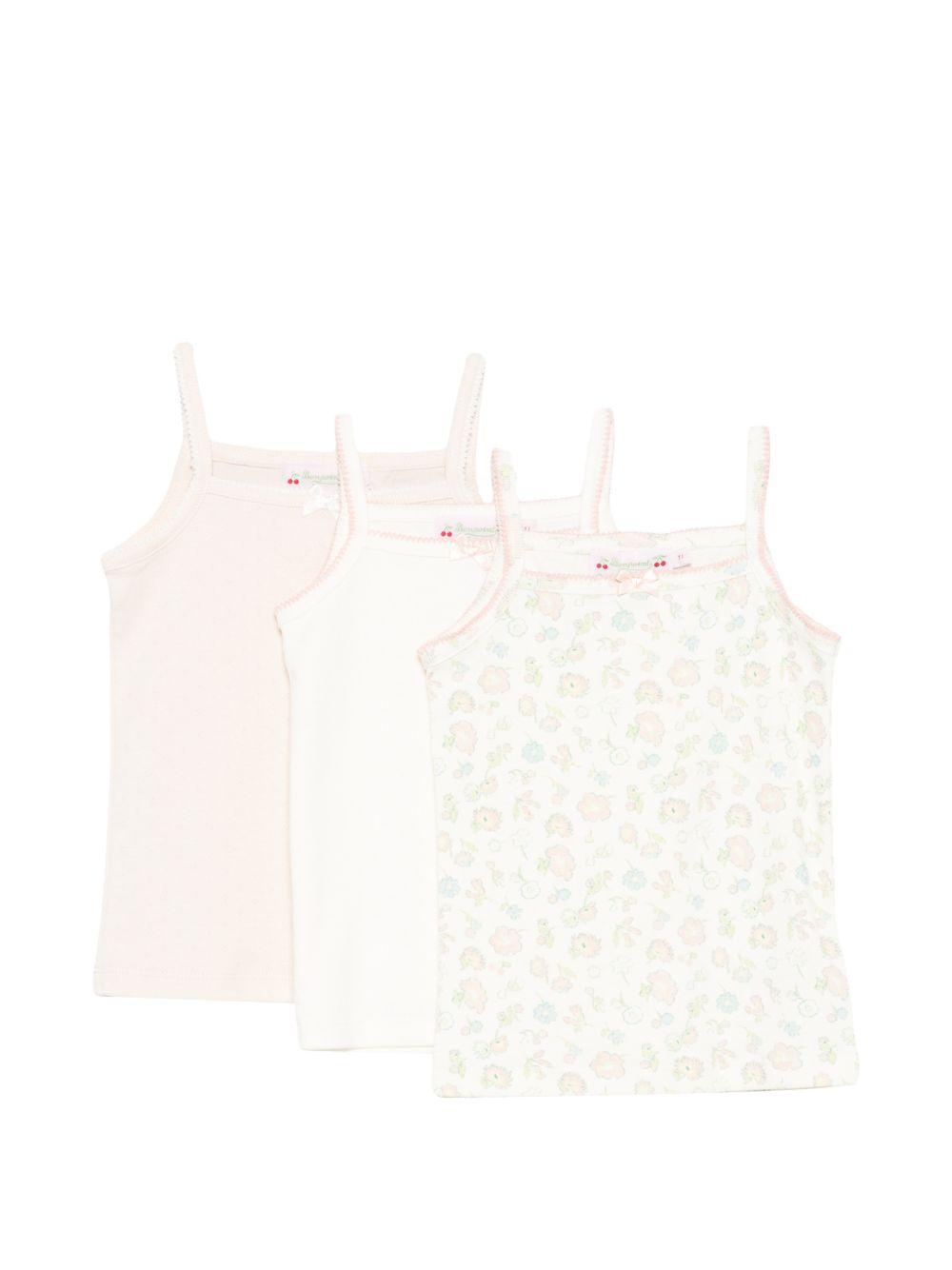 Set di tre canotte per bambina Bonpoint multicolor con fantasie diverse S06GUNK00001 523 BONPOINT KIDS 