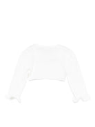 Cardigan per neonata La Stupenderia bianco con maniche arricciate 1WCSC62 800 LA STUPENDERIA 