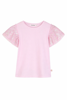 T-shirt per bambina Billieblush rosa con decorazione con paillettes U21938 44L BILLIEBLUSH KIDS 